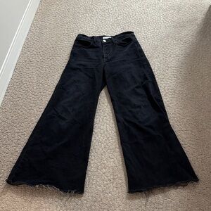 Frame Denim Black Flare Jeans